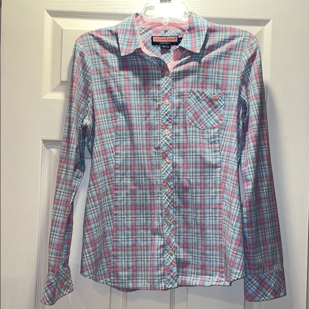 Vineyard Vines Gathered back plaid shirt